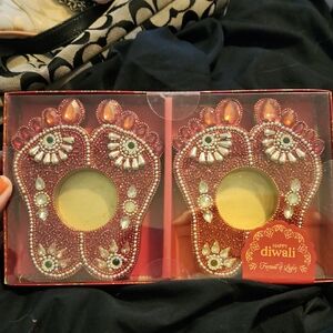 Decorative Diwali Footprint Candle Holders